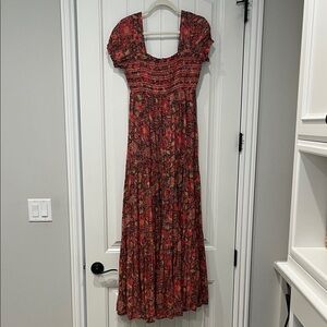 Free People Floral Maxi Dress - Black and Red